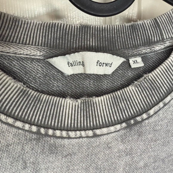 Free People Falling Forward Crewneck Sweatshirt XL Gray Oversized Pullover - Picture 7 of 12